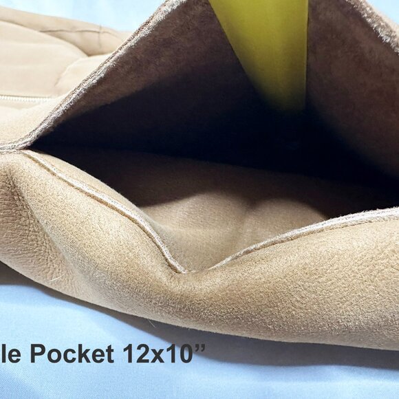 Monzoni24 Italian Shearling Leather Jacket Lambskin Suede Sz. 8  Camel - Picture 7 of 16